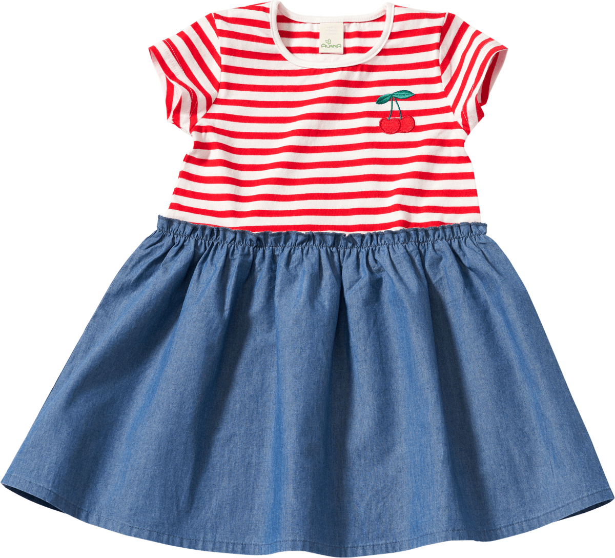 Kleid mit Maritim-Design, rot, Gr. 128, 1 St