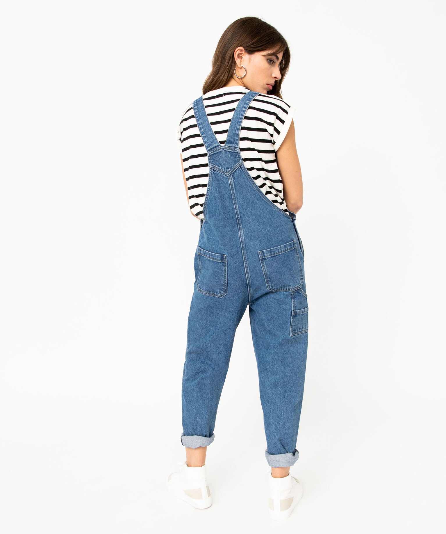 Salopette en jean coupe mom femme stone | GEMO