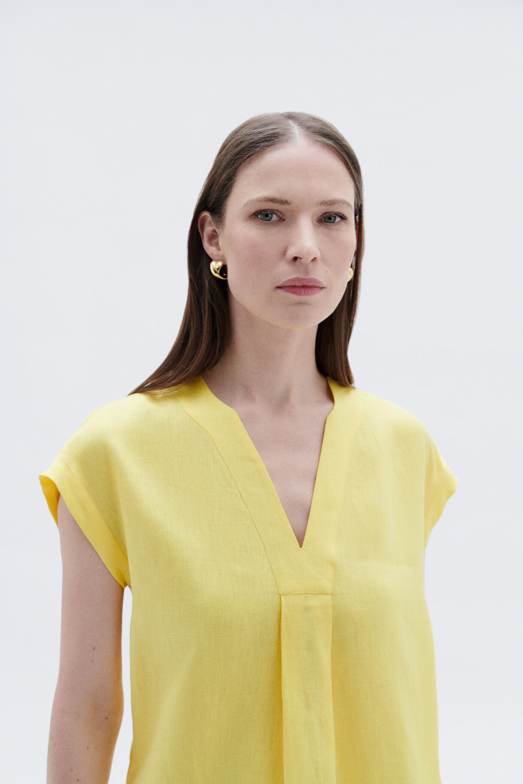 robe mirabelle 100% lin jaune femme