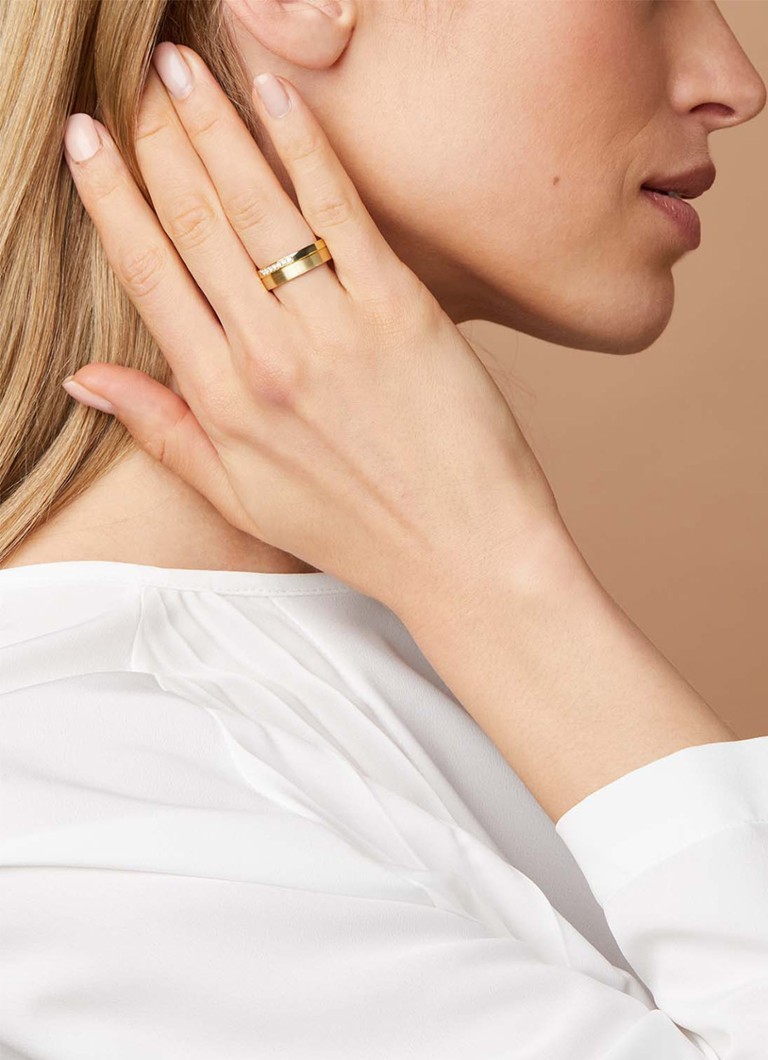 Bague en or jaune Diamond Point, diamant de 0,35 ct, alliance