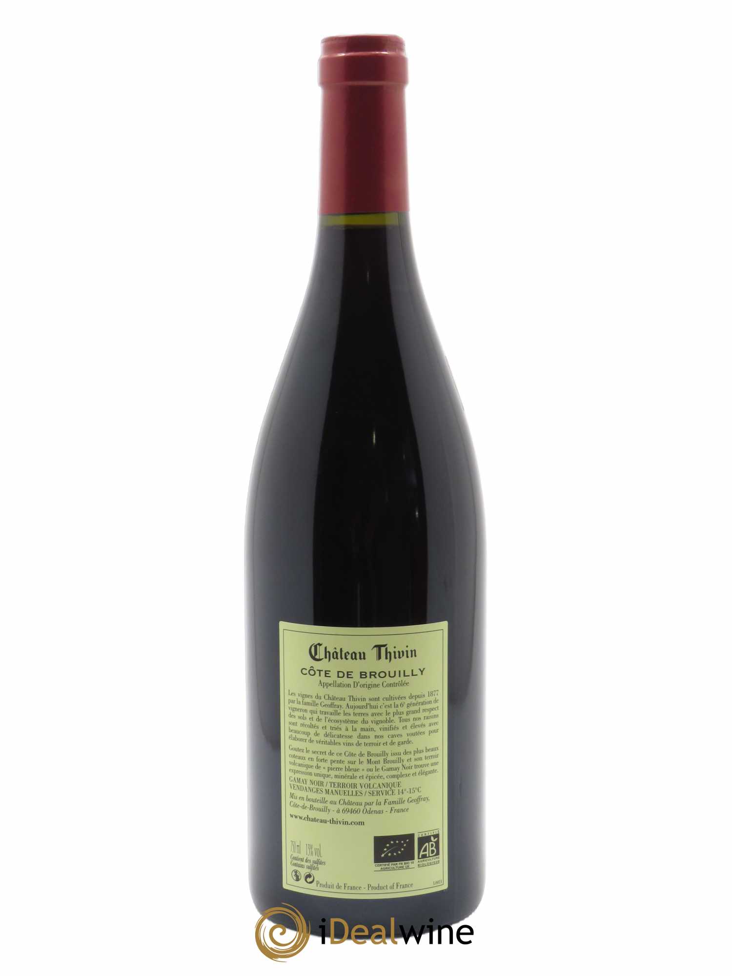 Côte de Brouilly Les Griottes de Brulhié Château Thivin  2021 - Lot de 1 Bouteille