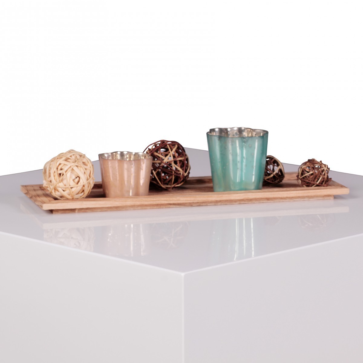 Wohnling Couchtisch Monobloc MDF Holztisch weiß 60 cm breit Design Wohnzimmer-Tisch modern Beistelltisch quadratisch