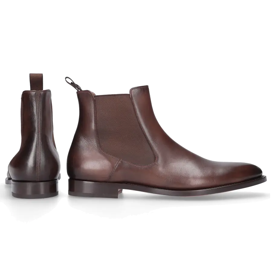 Santoni - Chelsea Boots 11033 Kalbsleder - braun
