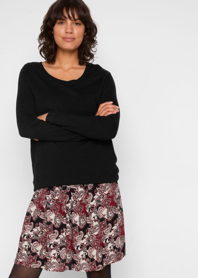 Umstandsstrickkleid/Stillkleid in 2 in 1 Optik
