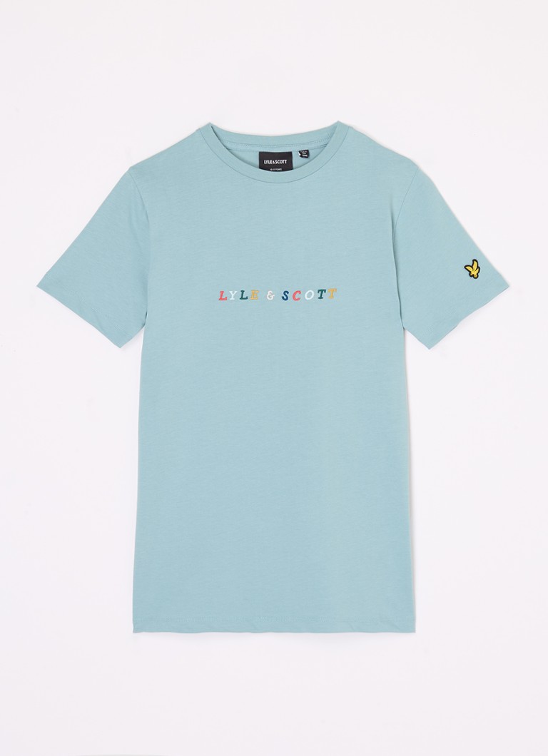 Lyle & Scott -t-paita, jossa logobrodeeraus
