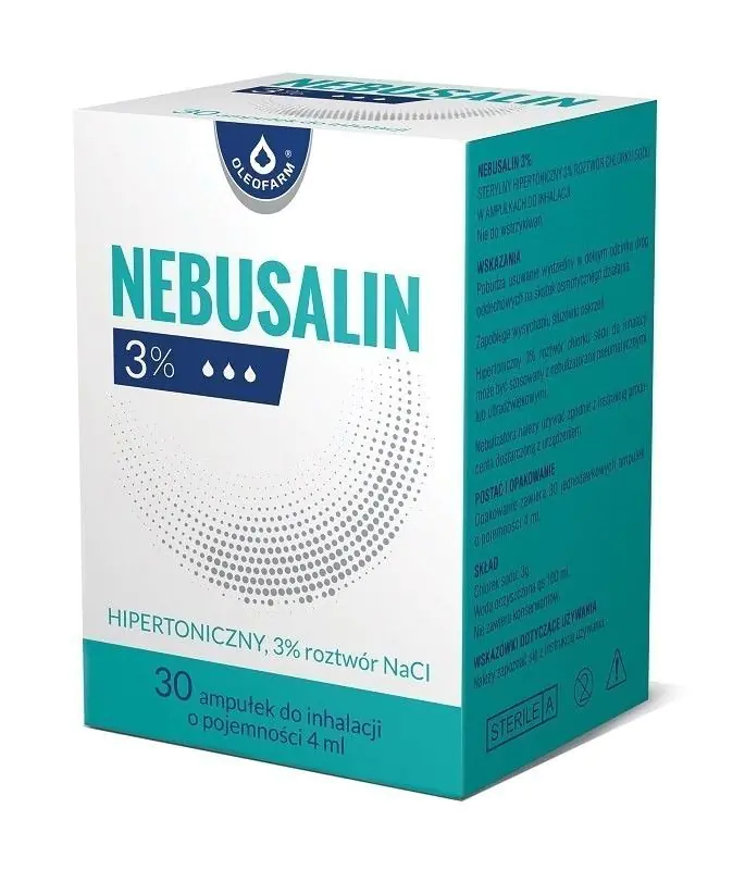 Nebusalin 3%, hipertoninis inhaliacinis tirpalas, ampulės