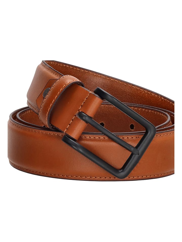HIDE & STITCHES Leder-Gürtel in Cognac günstig kaufen