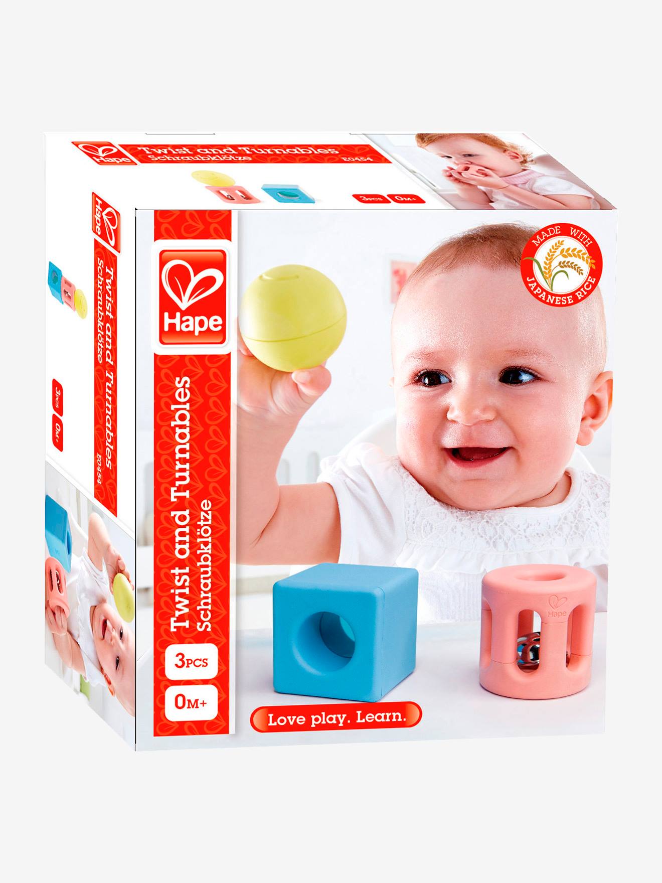Hape 3er-Set geometrische Rasseln HAPE - mehrfarbig