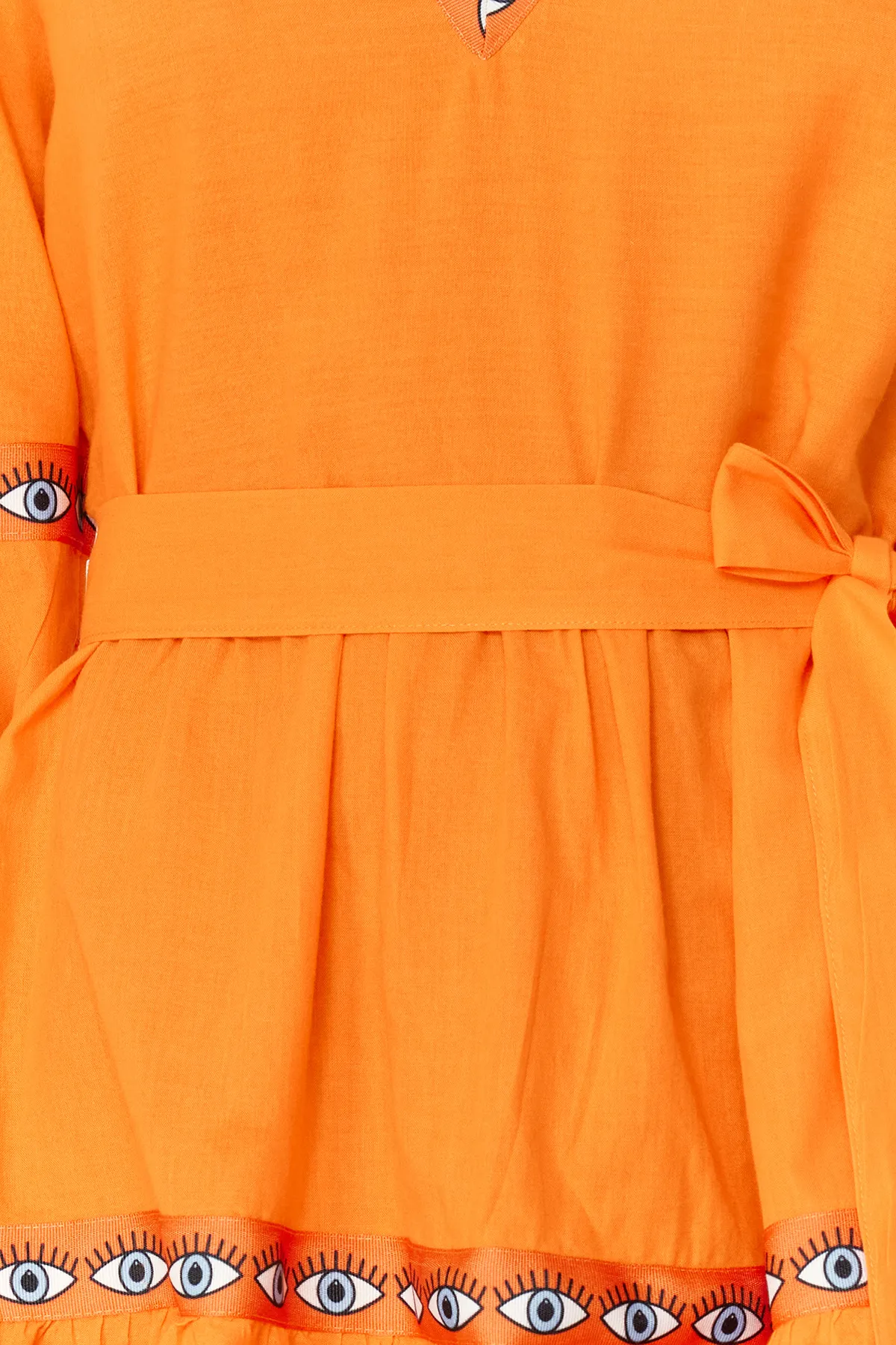 Trendyol Collection  Orangefarbenes Mini-Strandkleid mit gewebtem Volant und Gürtel TBESS21EL1253