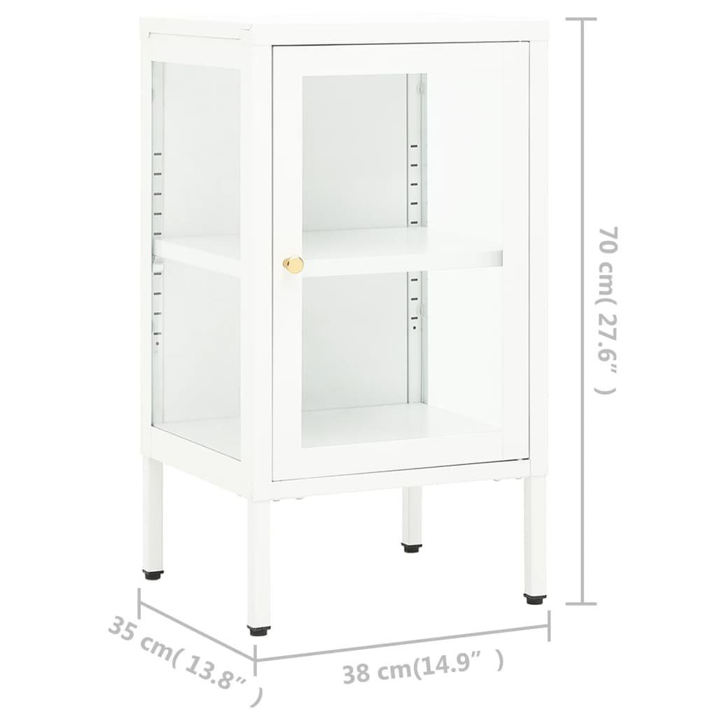 vidaXL Sideboard Sideboard 38x35x70 cm Metall und Glas (1 St)