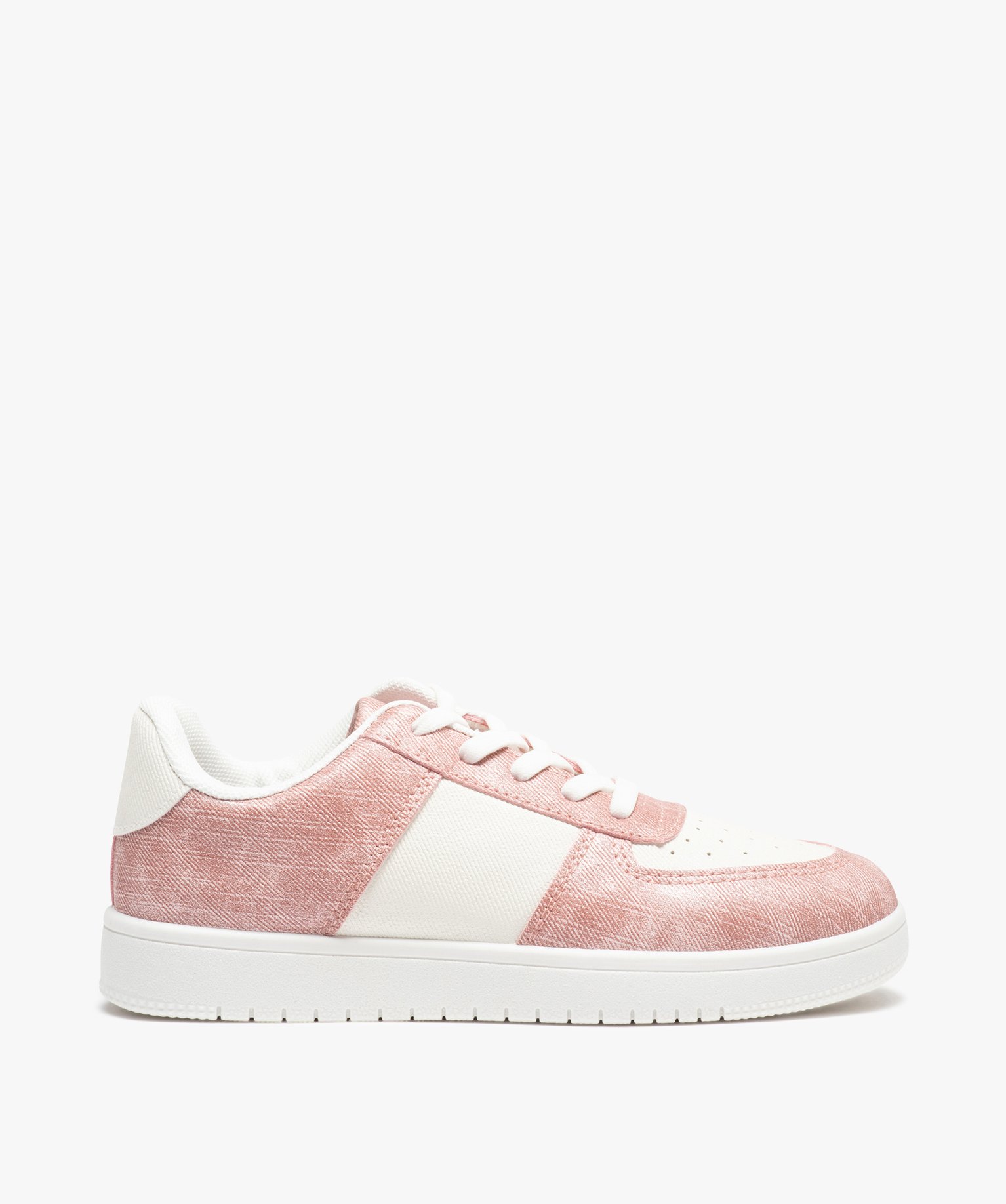 Baskets fille bicolores et scintillantes à lacets rose | GEMO