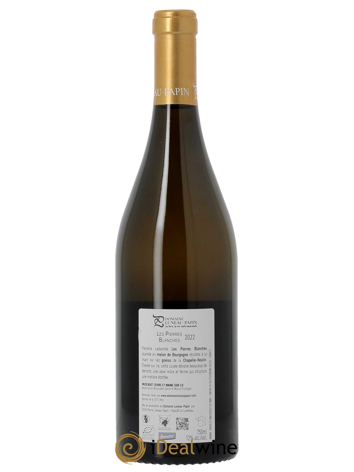 Muscadet-Sèvre-et-Maine Les Pierres Blanches Luneau-Papin  2022 - Lot de 1 Bouteille