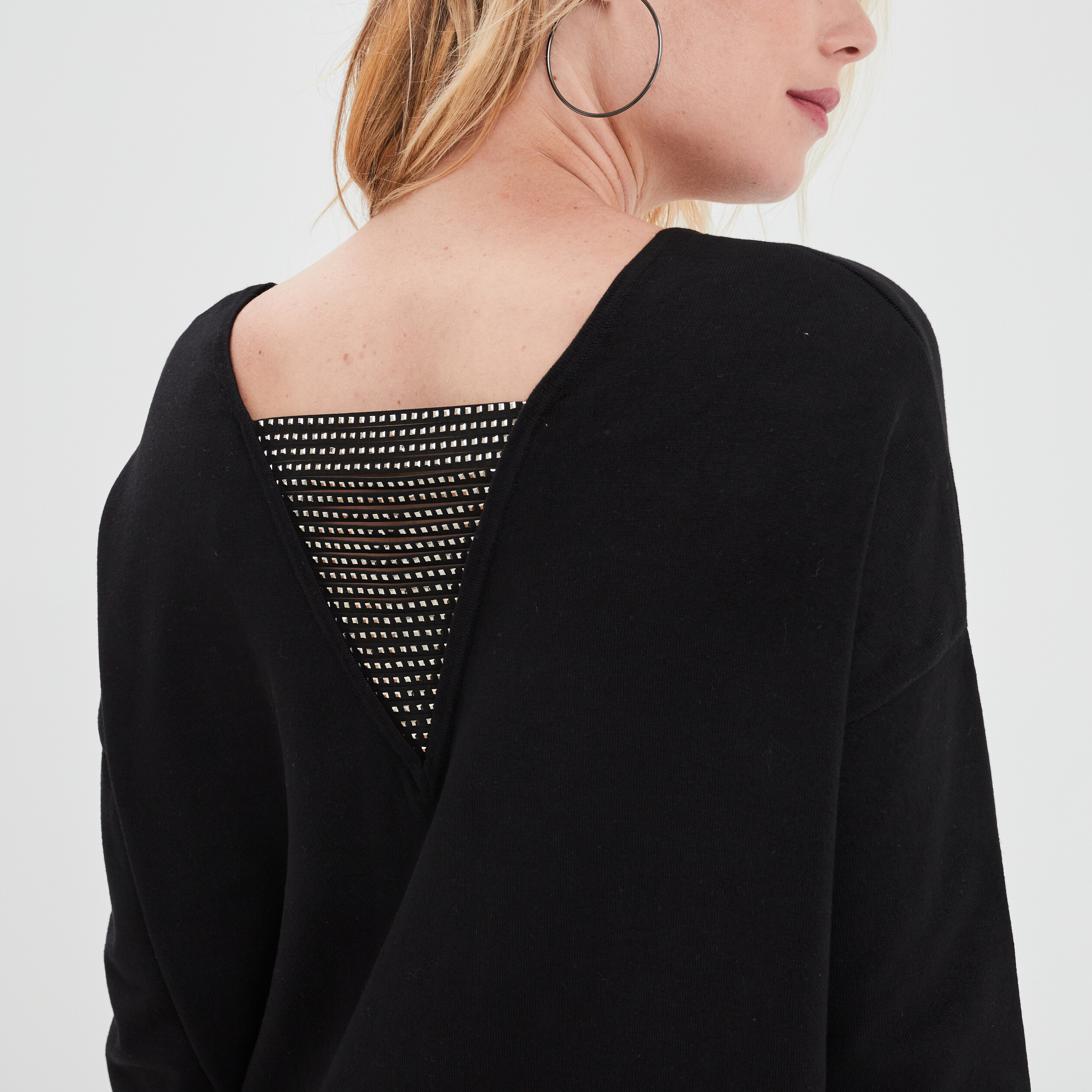 Robe pull manches chauves-souris noir femme | La Halle