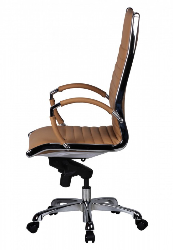 Amstyle Chefsessel Leder caramel - Bürostuhl 5-Punkt Multiblock-Mechanik