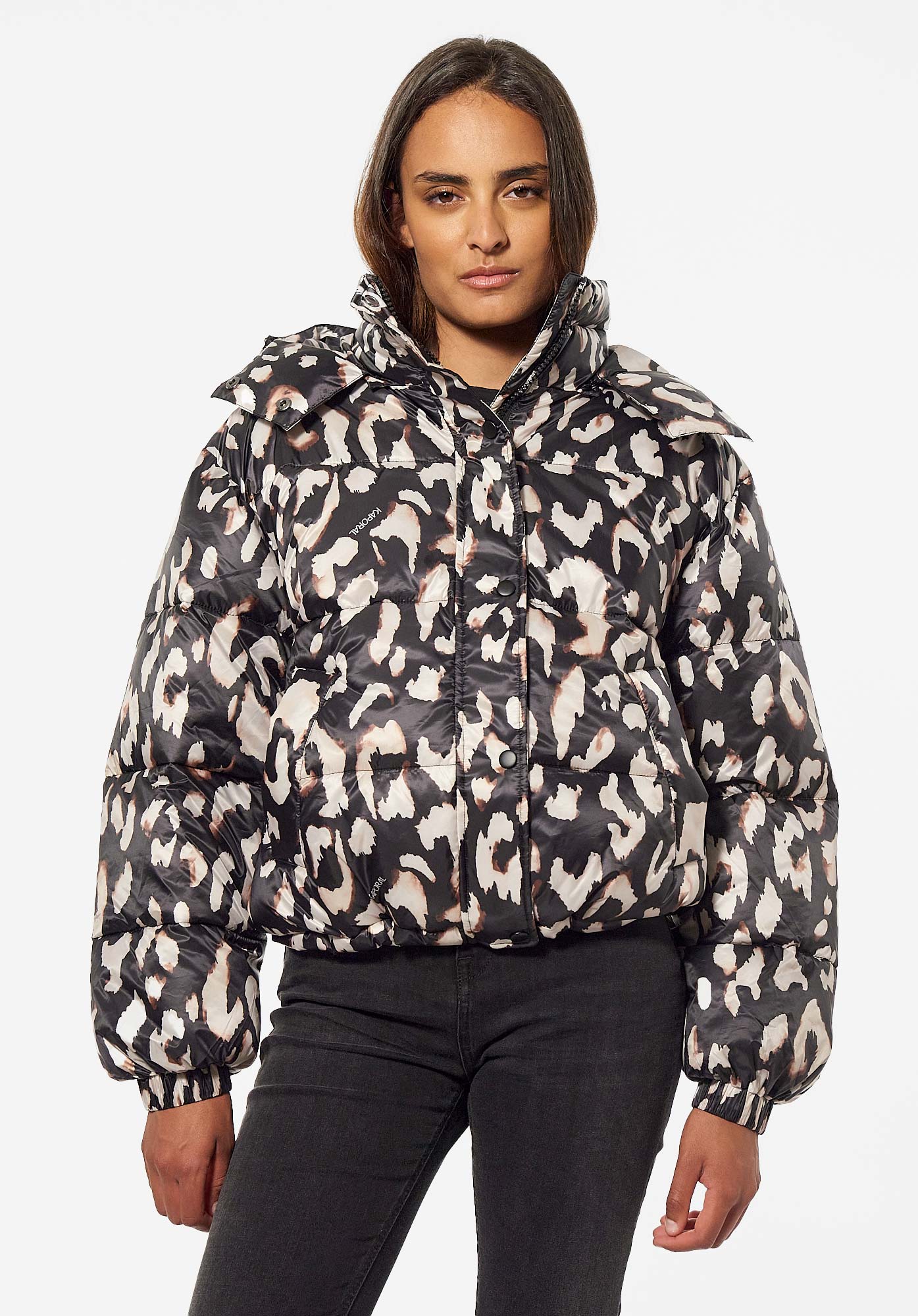 DAILY  Doudoune noire et beige Femme