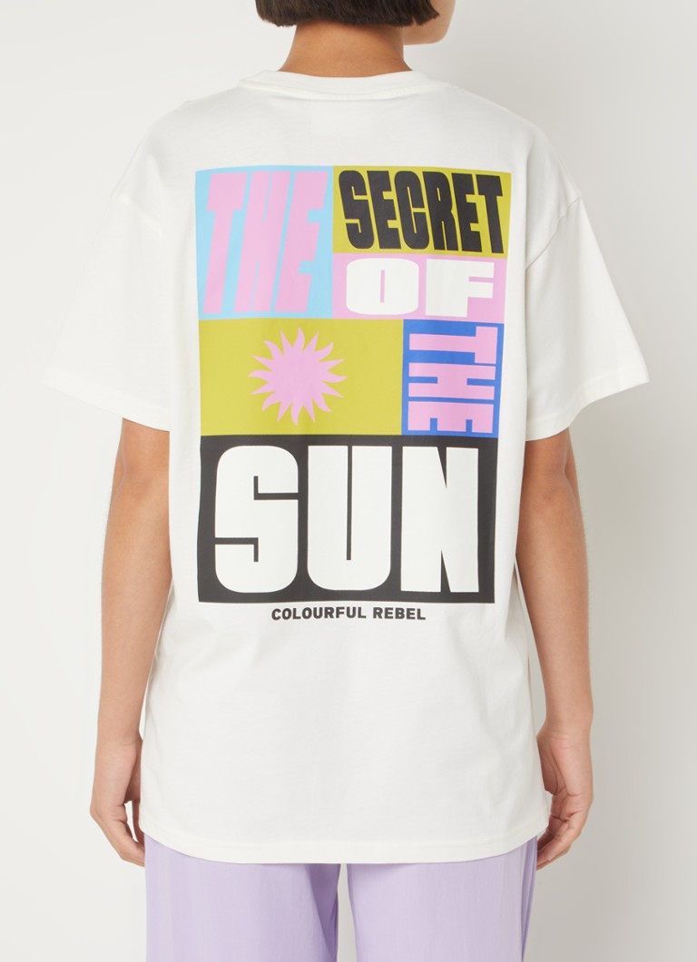 Colorful Rebel Secret Sun oversized organic cotton T-shirt with logo and back print