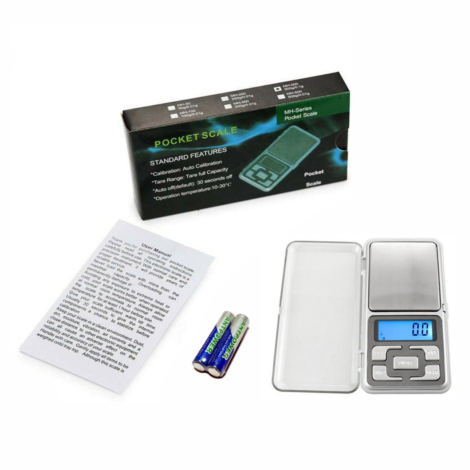 VARA Taschenwaage Pocketwaage 200g / 0,01g Feinwaage kleine Waage Digitalwaage