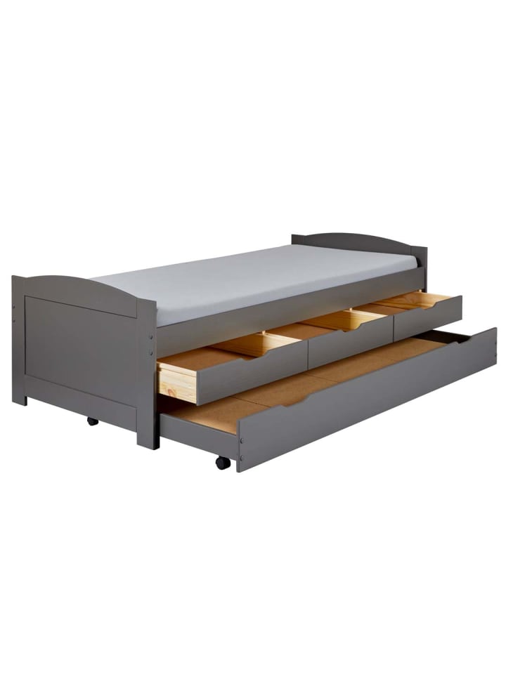 ebuy24 Bett Lena Grau 205 x 98 cm günstig kaufen onesize