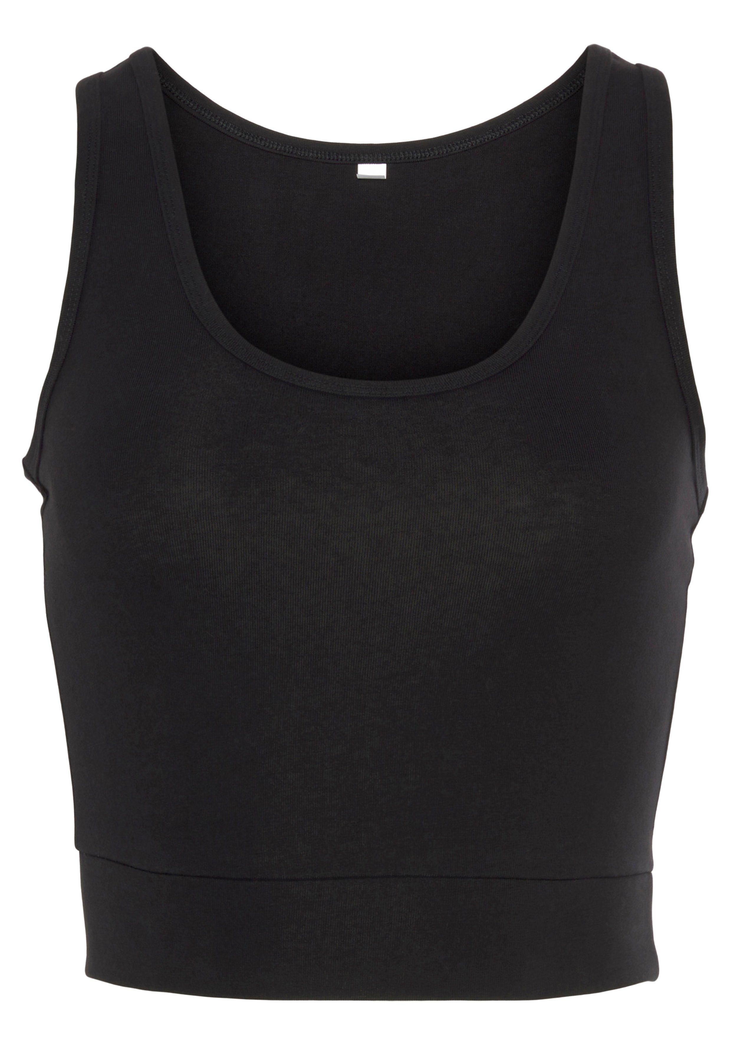 LASCANA ACTIVE Sporttop -Basic-Crop-Top mit breiten Trägern