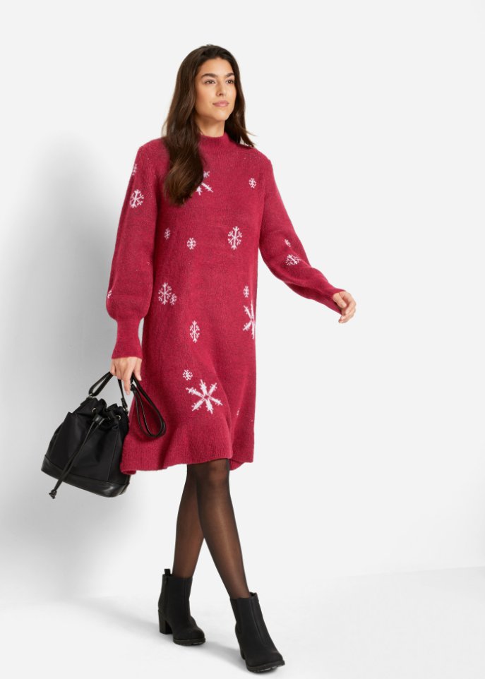 Strickkleid mit Schneeflocken