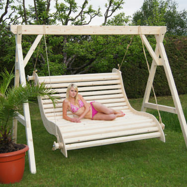 PureHaven Hollywoodschaukel für 3 Personen 242x201x265 cm hochwertiges Fichtenholz aus der Steiermark handgefertigt extrem stabil doppelte Schutzlasur