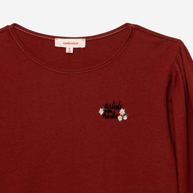 Tee-shirt bio fille caramel brodé Catimini