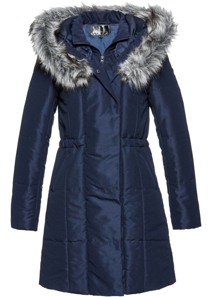 Longjacke mit Fellimitat