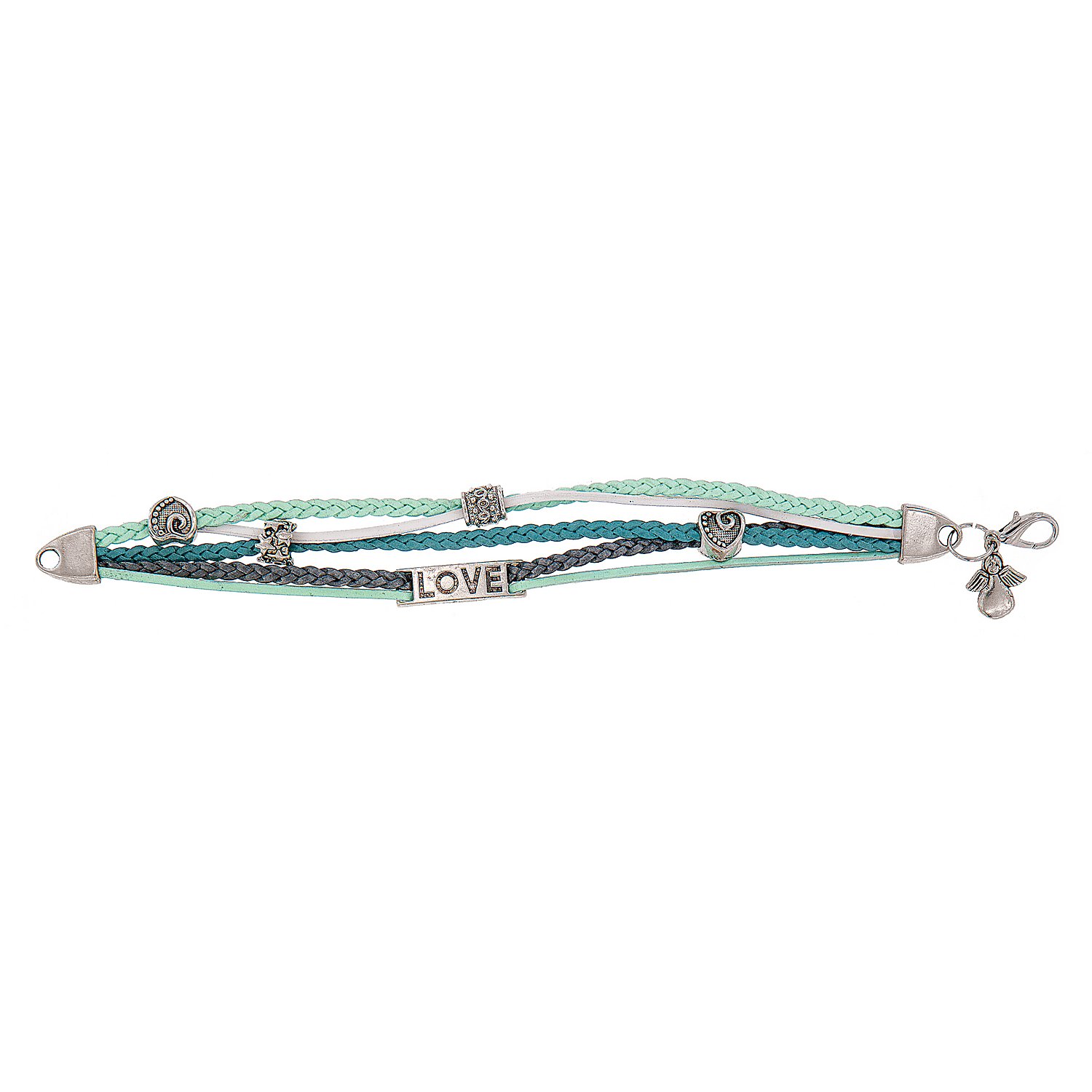 Lederbänder-Mix, türkis, 2–3 mm
