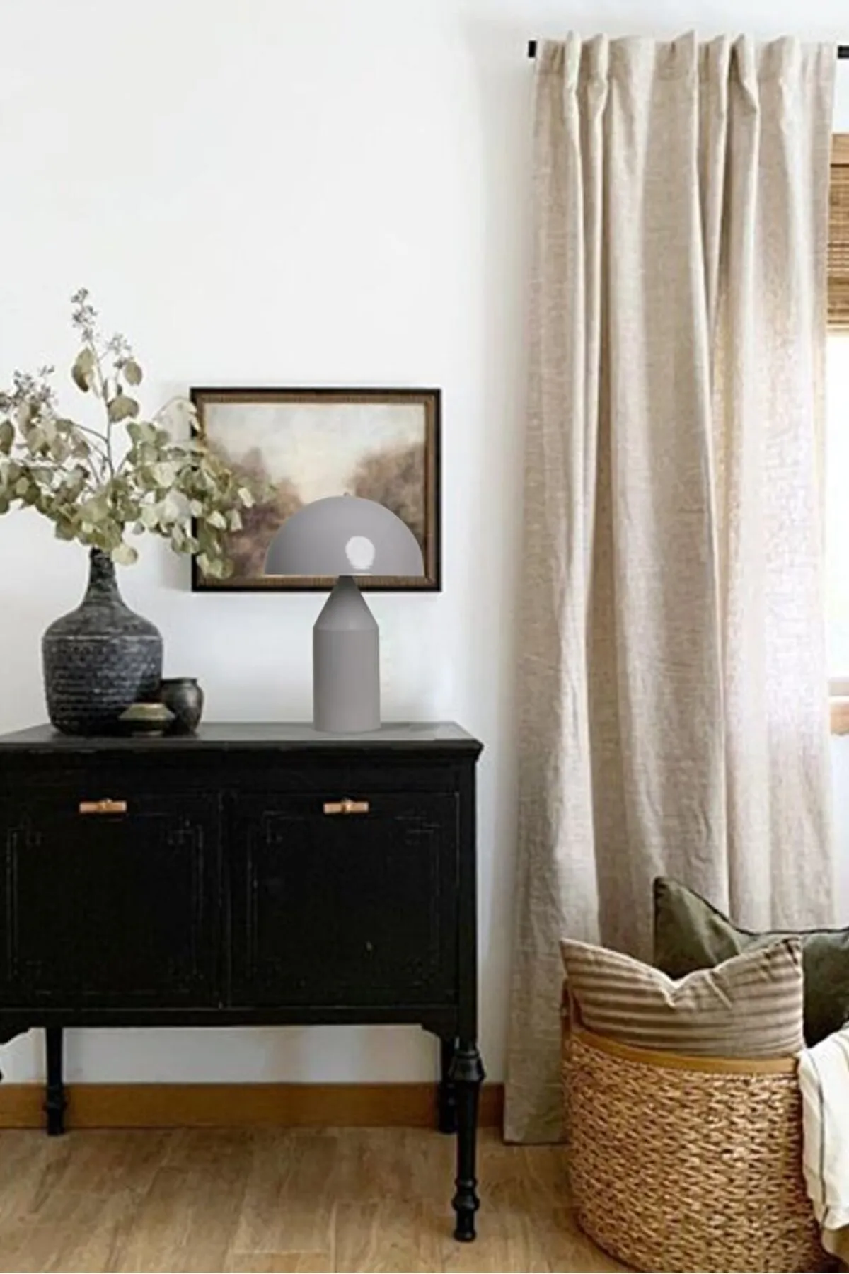 Bamyum  Lipeo Tischlampe Grau 30cm, Pilzlampe Metalllampe