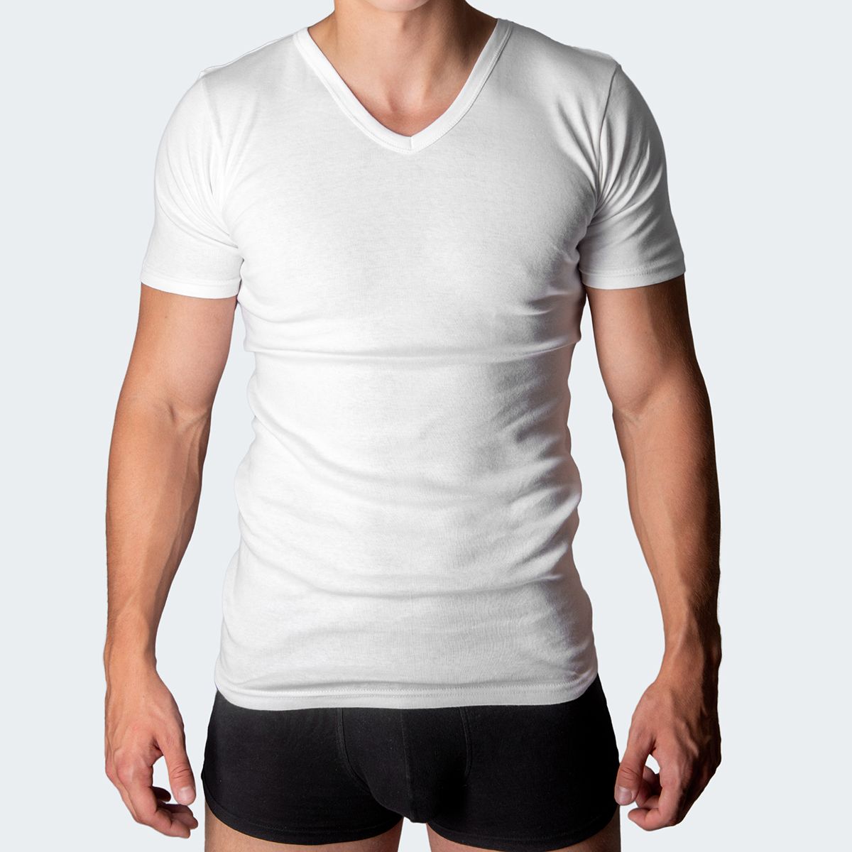 Black Snake Classic Weiß Herren V-Neck T-Shirt