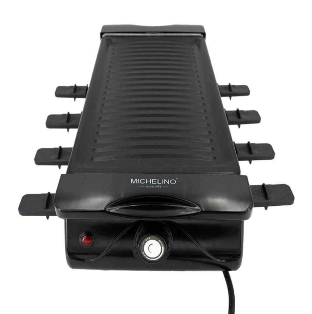 KESSMANN Raclette Raclette Grill mit Pfännchen elektrisch 8 Personen Inkl. 8 Spachteln &, 8 Raclettepfännchen, 1200,00 W, Eisen Grillplatte antihaft mobil Campinggrill Tischgrills Elektrogrill