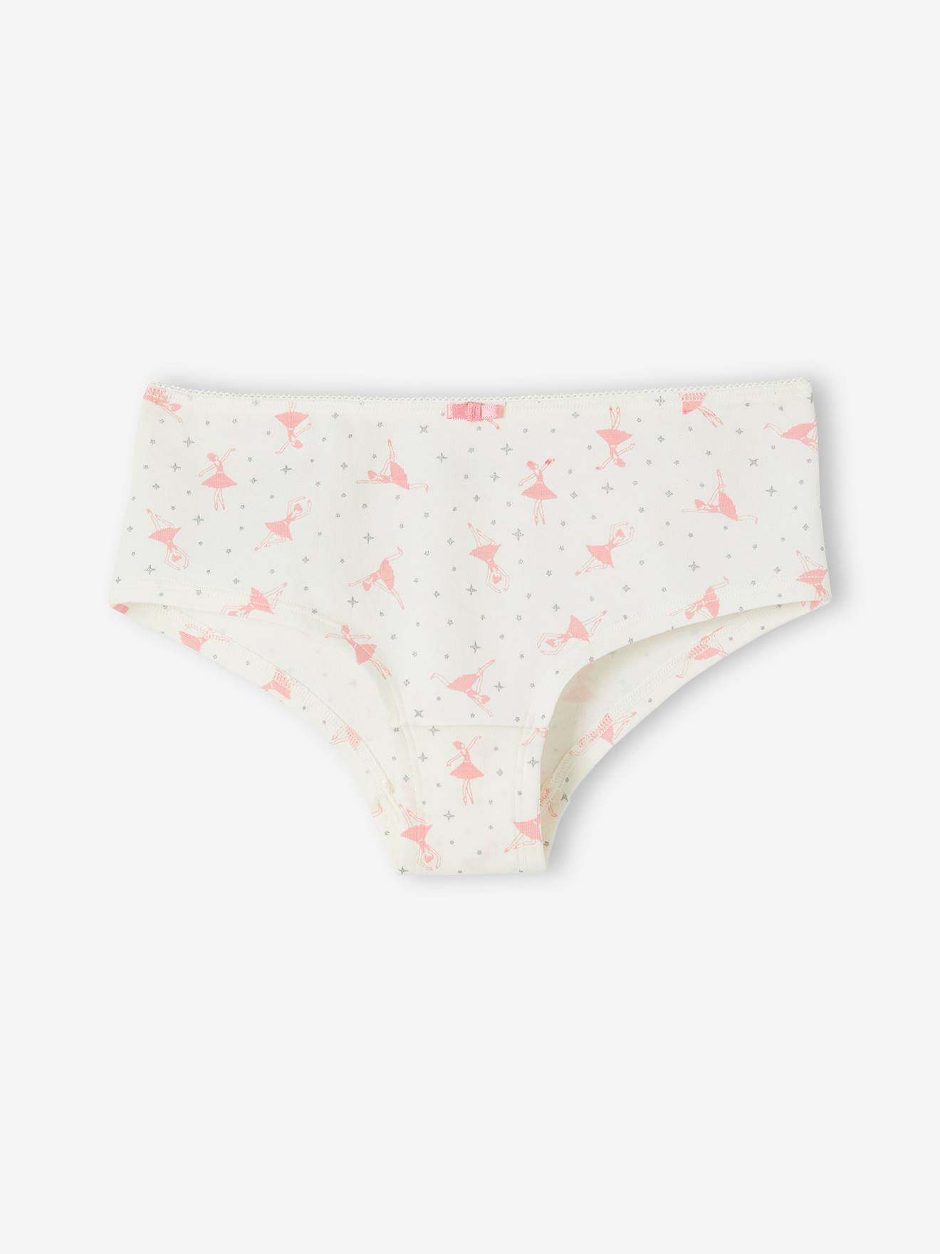 Vertbaudet 4er-Pack Mädchen Shortys mit Bio-Baumwolle - wollweiß