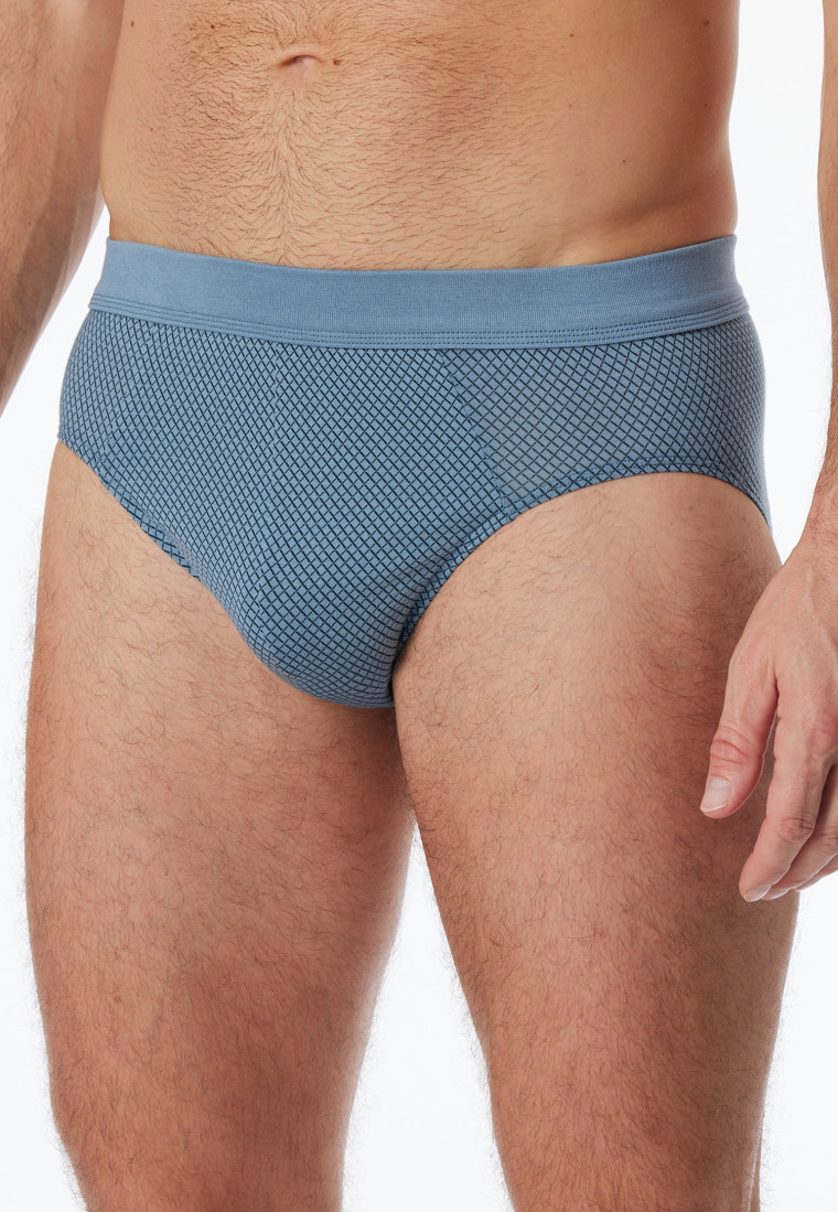 Minislip Organic Cotton gemustert blaugrau - Comfort Fit