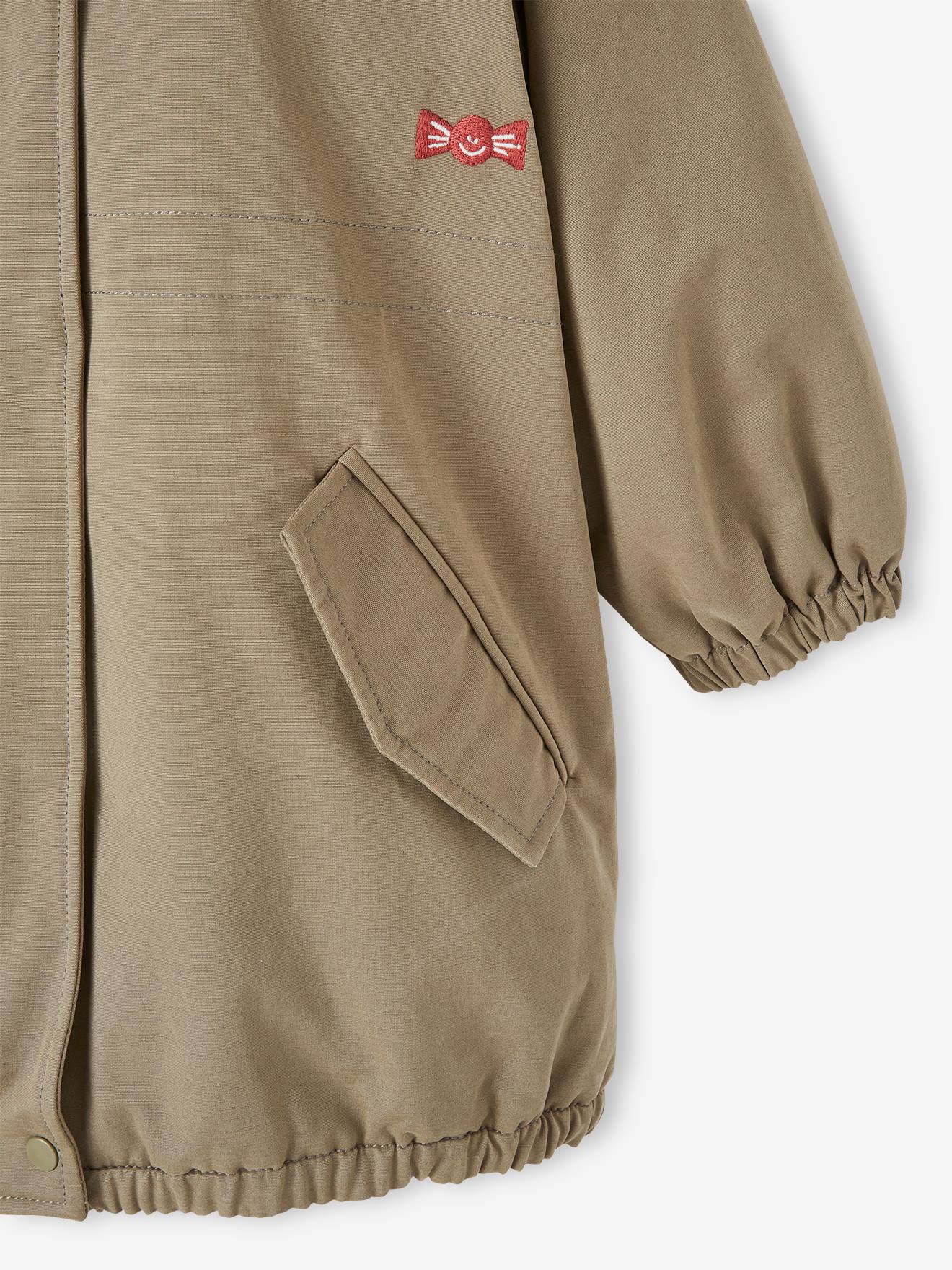 Vertbaudet Mädchen Winterjacke mit Kapuze, Wattierung Recycling-Polyester - altrosa