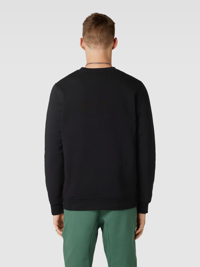Sweatshirt mit Label-Print Modell 'Crewneck' in schwarz