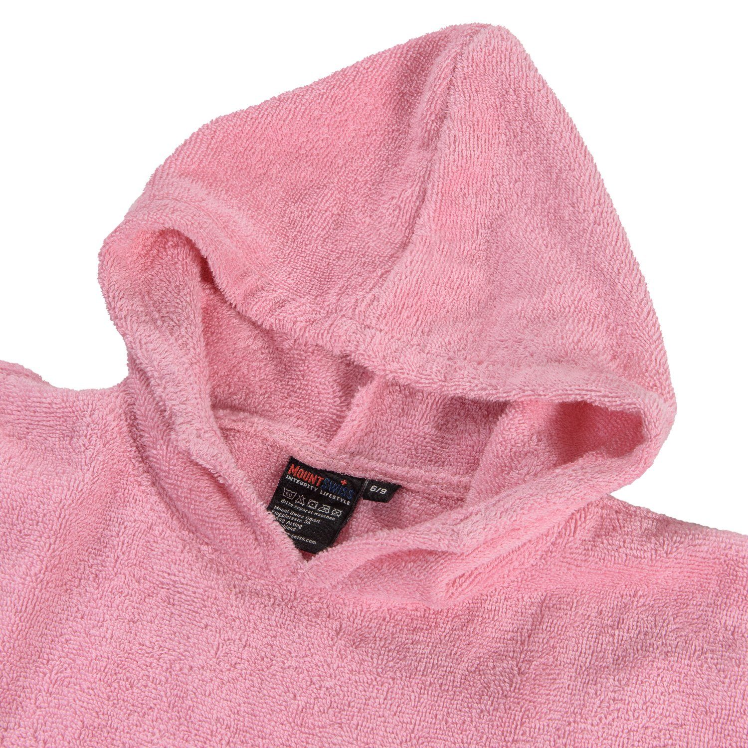 Mount Swiss Bademantel Mount Swiss Kinder Bade-Poncho aus Baumwolle I flauschiger Badehoodie, Baumwolle, Kapuze, mit Kapuze und Bauchtasche