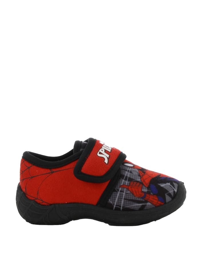 Spiderman Hausschuhe mit Marvel Spiderman Motiv, in Rot, mit Klettverschluss günstig kaufen