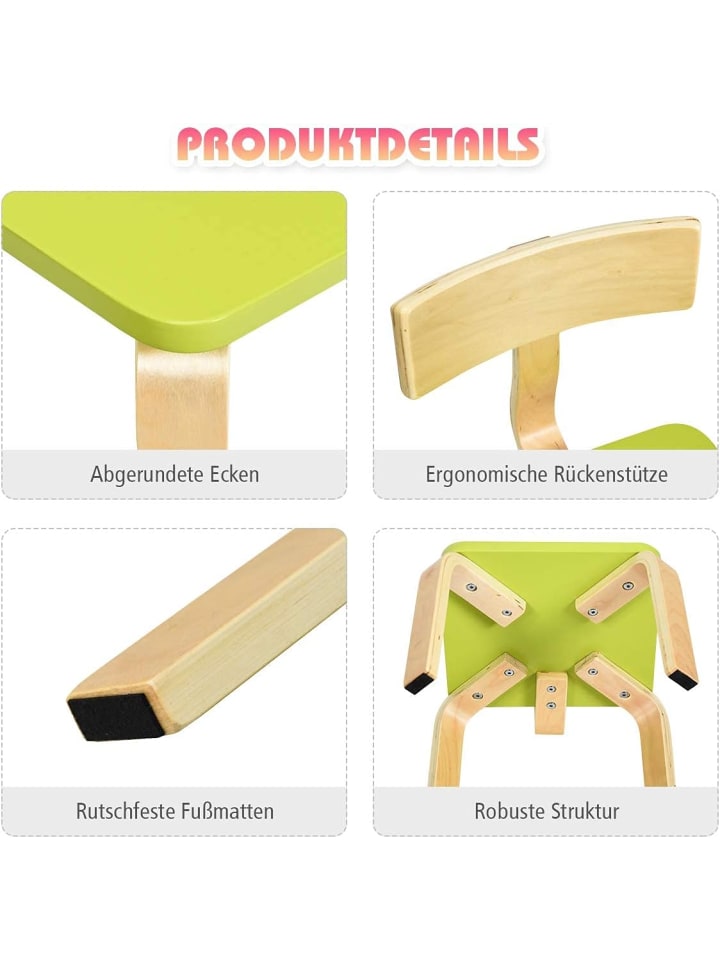 COSTWAY Sitzgruppe 3 tlg. 3-12 Jahren in Grün günstig kaufen onesize