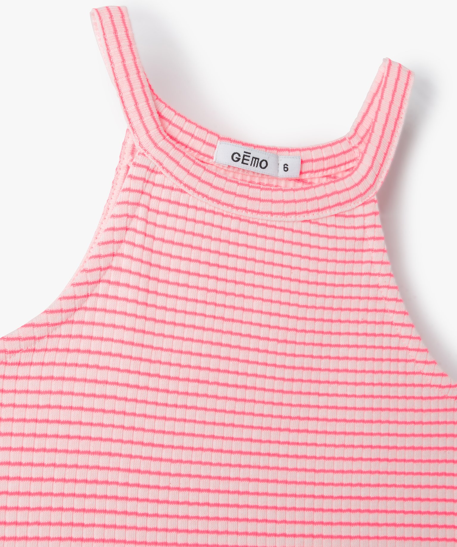 Débardeur ctelé avec encolure américaine fille rose | GEMO