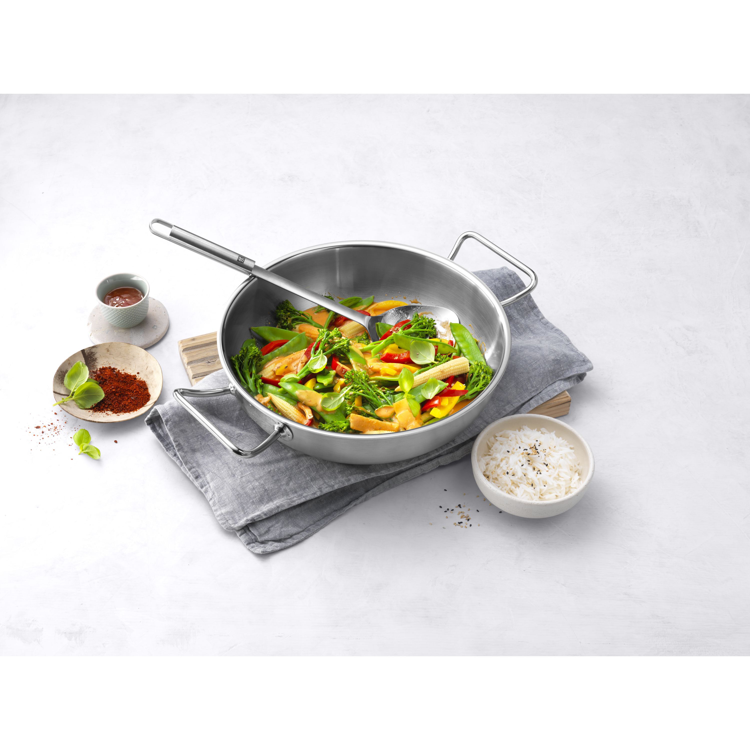 Wok 30 cm, 18/10 Edelstahl