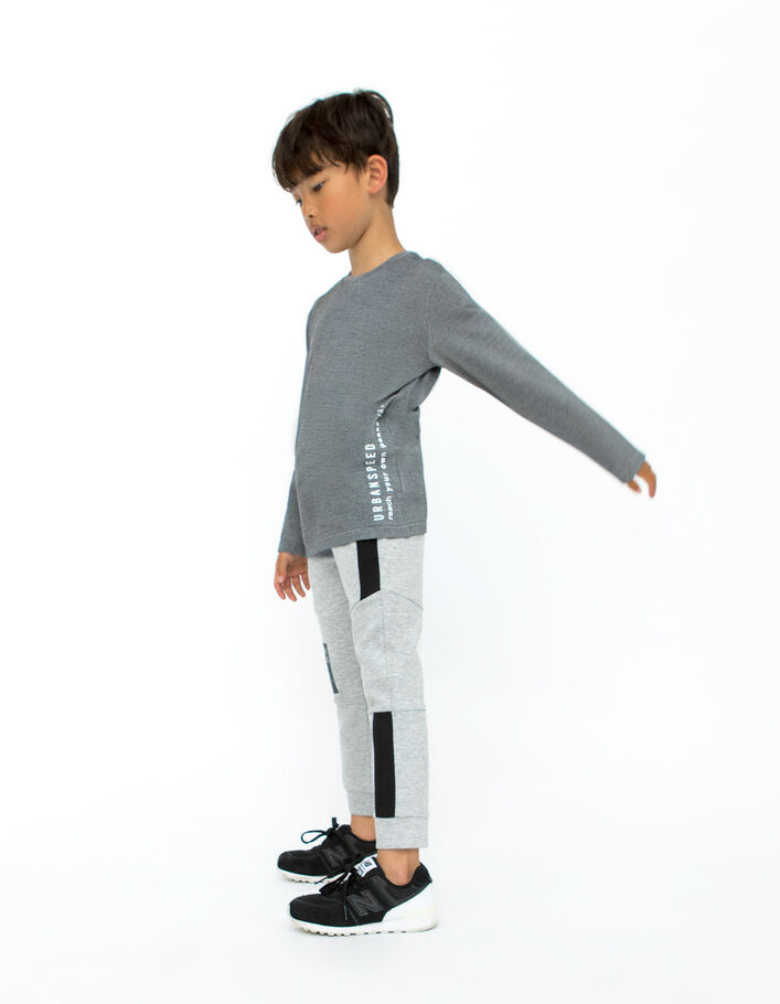 T-shirt gris détail poche floquée garçon