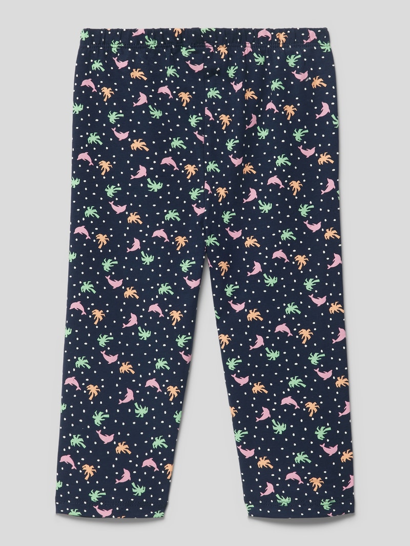 Leggings mit Allover-Print in marineblau