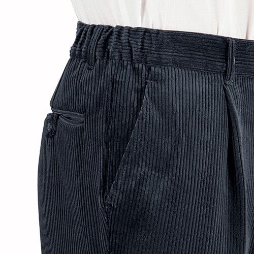 Pantalon velours taille élastiquée à pinces