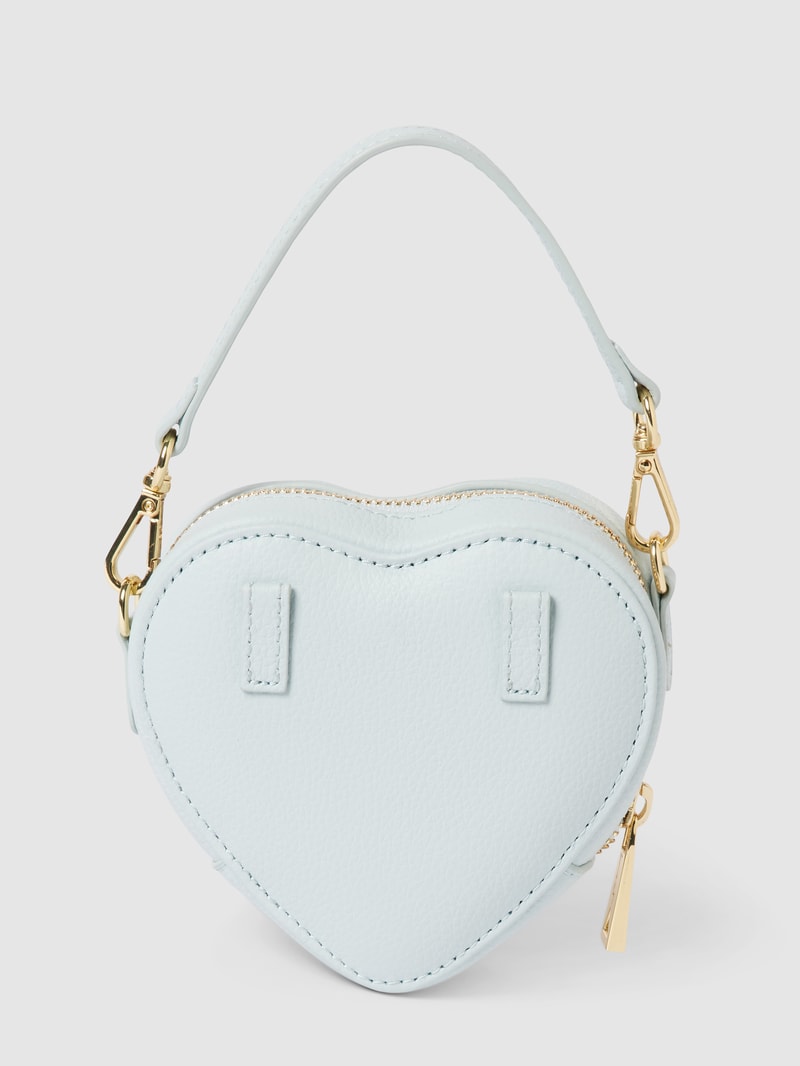 Umhängetasche aus Leder Modell 'Mini Heart Bag Ice' in hellblau