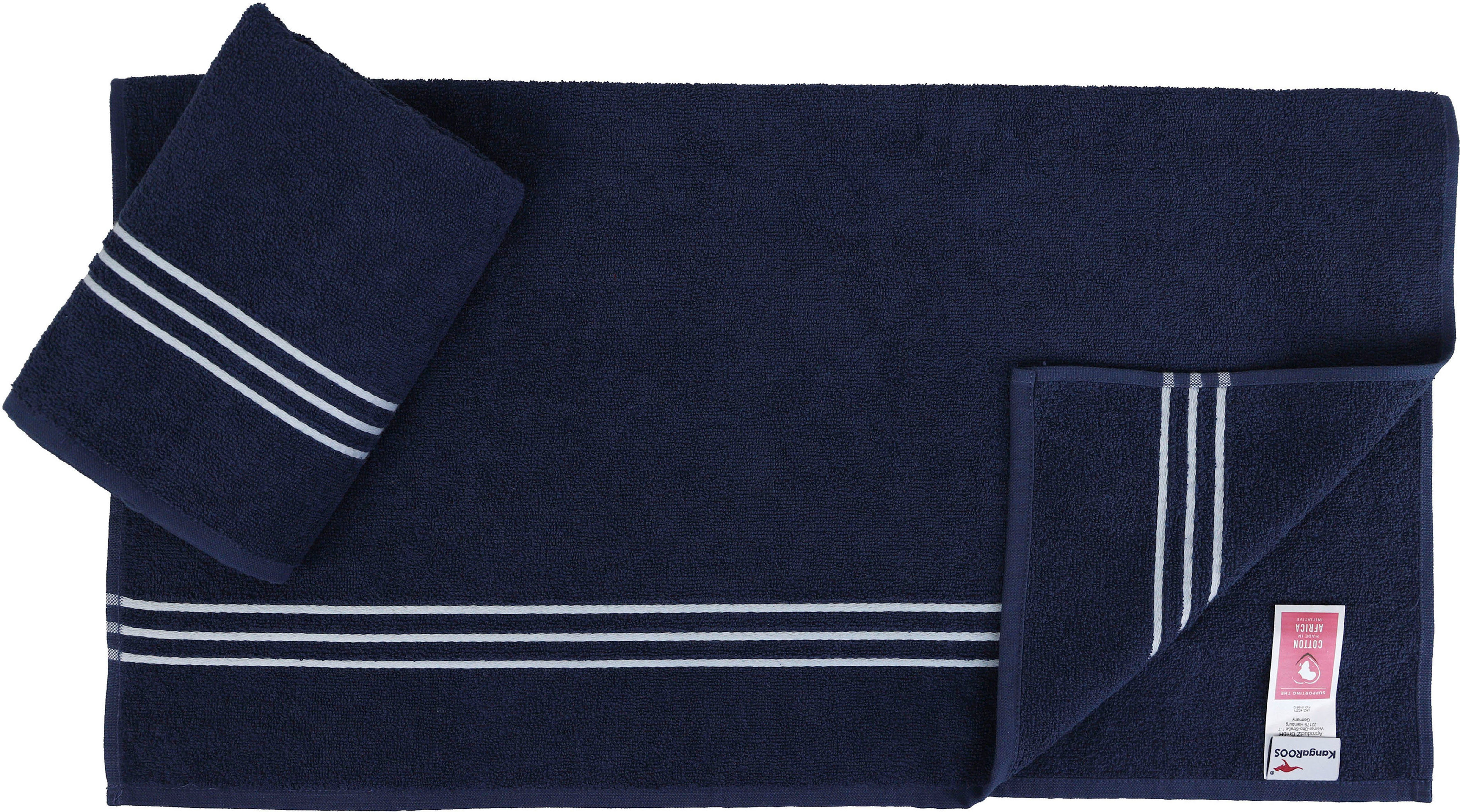KangaROOS Handtuch Set Dalia, Walkfrottier, (Set, 6-tlg), mit Streifenbordüre, einfarbiges Handtuch-Set aus 100% Baumwolle