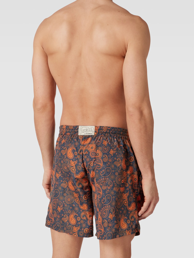 Badehose mit Allover-Muster in orange