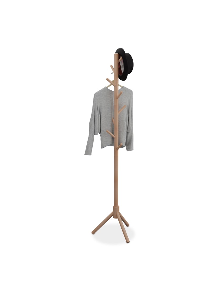 relaxdays Garderobenständer in Natur - (B)43,5 x (H)173 x (T)37 cm günstig kaufen onesize