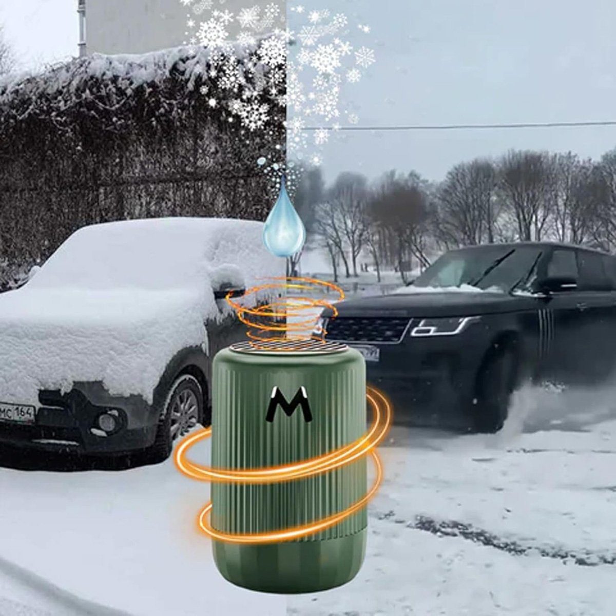 Yoyaxi Heizgerät Tragbarer Auto-Mikrowellen-Enteiser:Enteisung,Erwärmung,360°-Enteisung, Am Fahrzeug montierter Enteiser,der mit der gleichen Frequenz vibriert