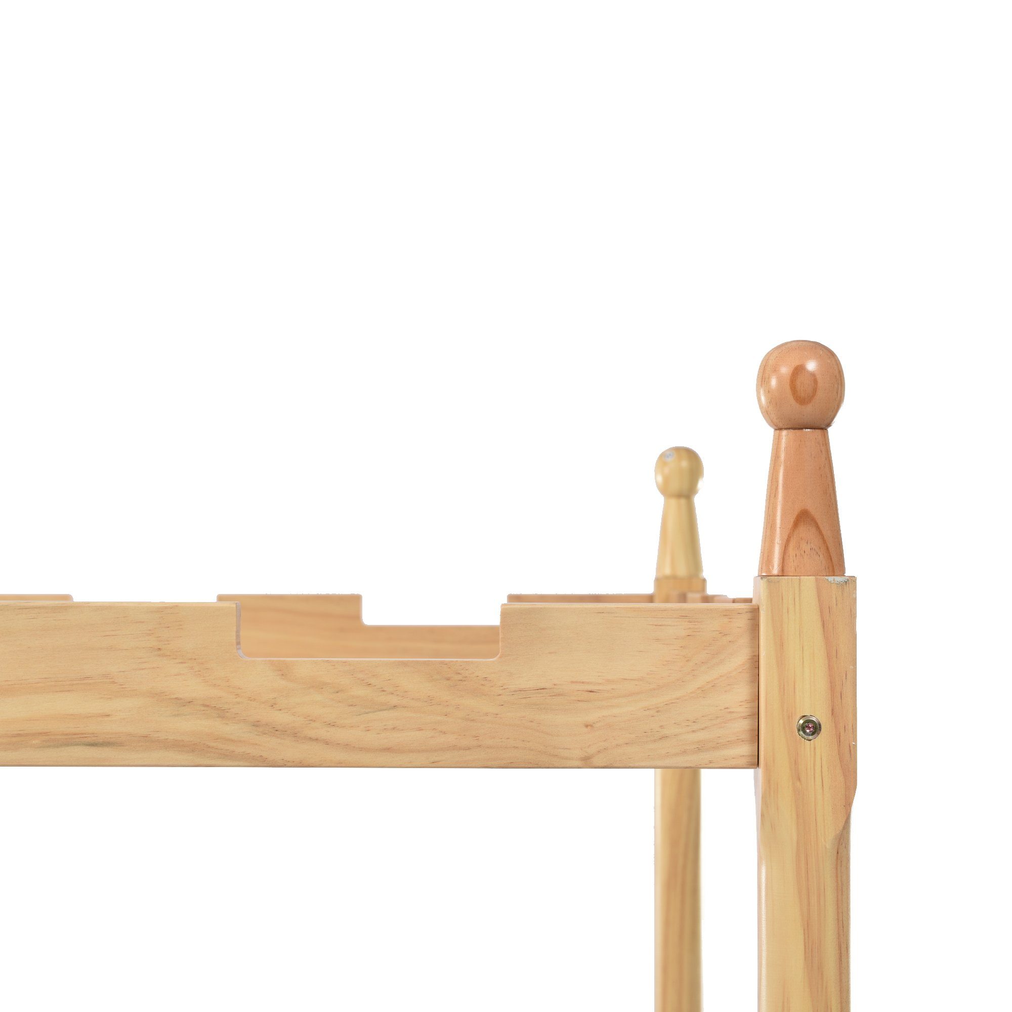 Gotagee Himmelbett Erweiterbares Holzbett Kinderbett Doppelbett Kiefernholz 140x100&200cm, Samtkissen in Kürbisform