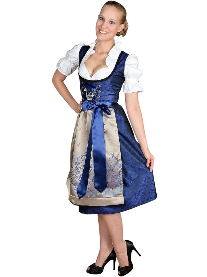 Edelnice Midi Dirndl 2-teilig in blau, gold günstig kaufen